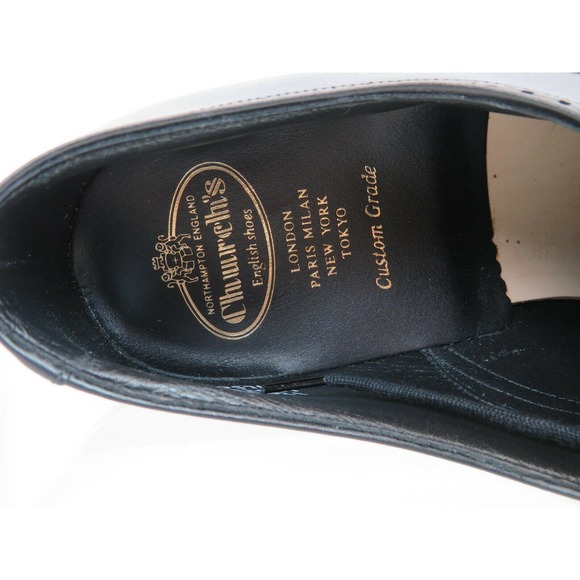 NIB CHURCH'S BY PRADA WILSON BLACK LEATHER WINGTIP PERFORATE OXFORDS 12 US 13 - Picture 8 of 9